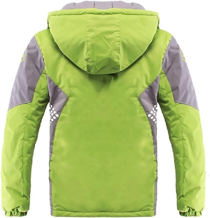 Vinmin Latest Boys Thicken Fleece Hooded Jacket Warm Quilted Coat Outdoor Cool Cute Fashion for Winter Autumn Spring