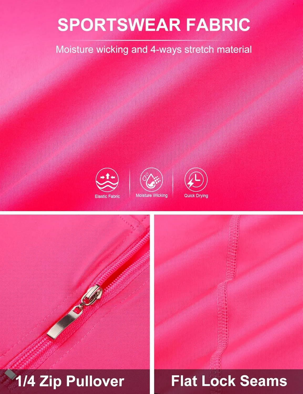 Viracy Half Sleeve Womens Golf Polo Shirts 1/4 Zip Up Moisture Wicking Running Workout Tops