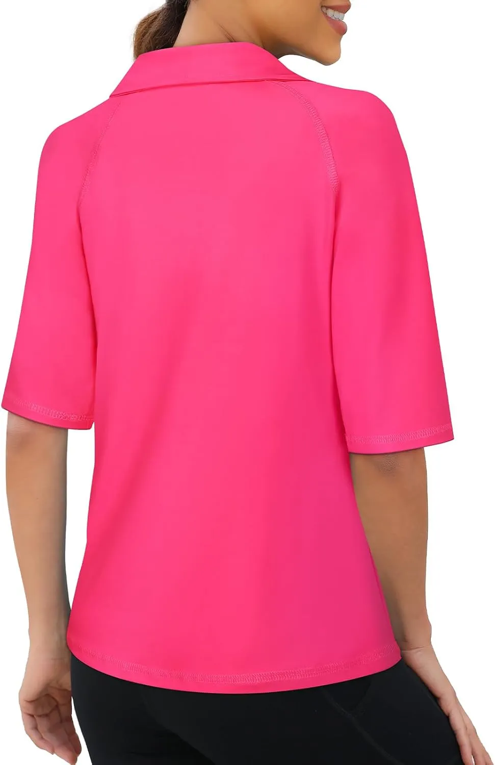 Viracy Half Sleeve Womens Golf Polo Shirts 1/4 Zip Up Moisture Wicking Running Workout Tops
