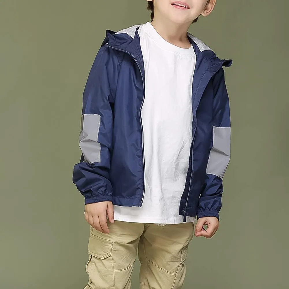 Volunboy Toddler Boys Windbreaker Casual Outerwear Kids Lightweight Zip Hooded Jacket Baby Cute Dust Coat