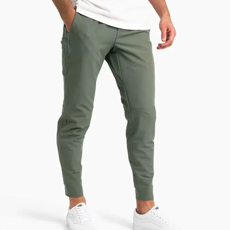 Wiaofellas Thin Ice Silk Casual Pants Men's Edition Simple Smooth Elastic Non Ironing Elastic Tight Sports Pants Fashion Male Trousers 2024