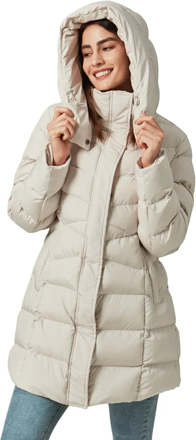 Women's Winter Warm Long Puffer Jacket Detachable Hood Quilted Thicken Coats