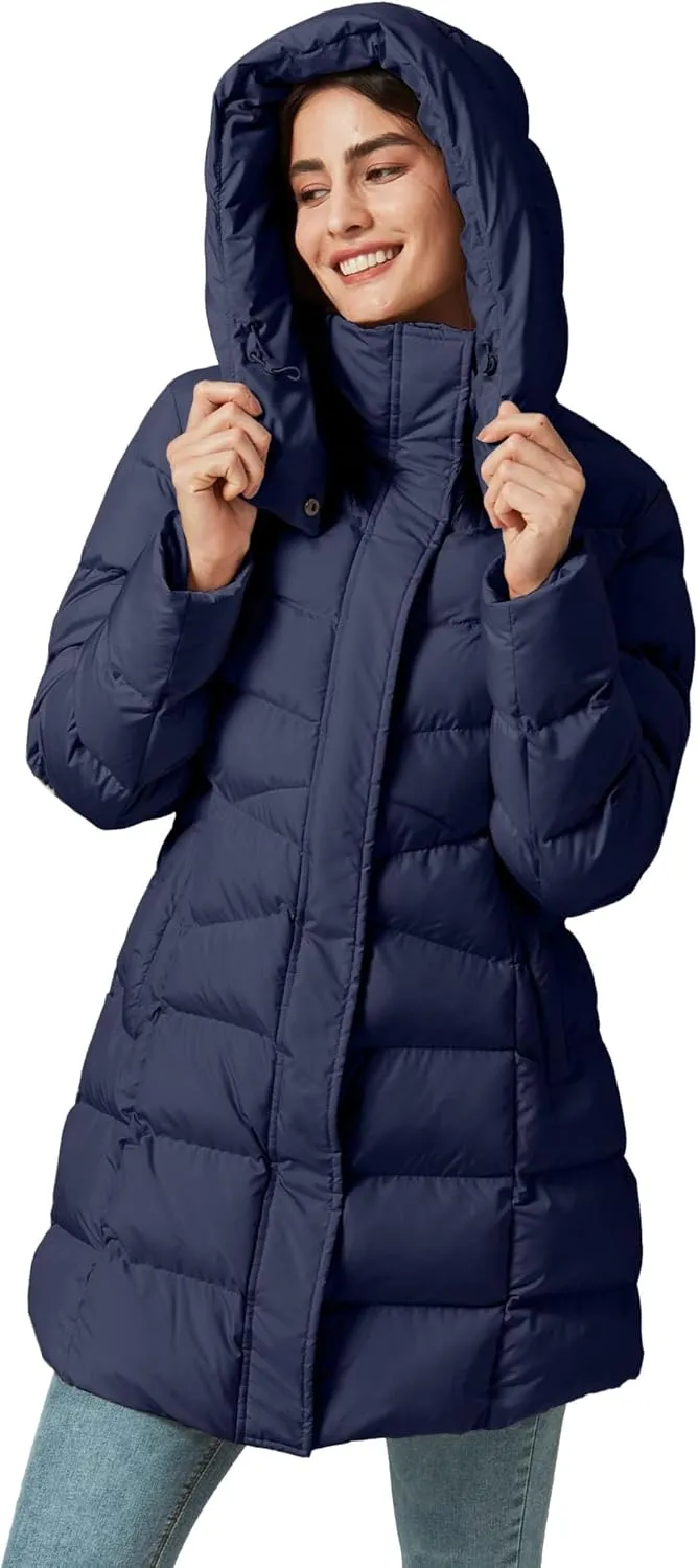 Women's Winter Warm Long Puffer Jacket Detachable Hood Quilted Thicken Coats