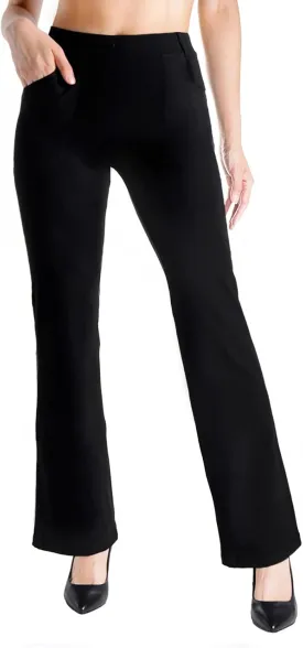 Yogipace,Belt Loops,Women's Petite/Regular/Tall Flare Yoga Dress Pants