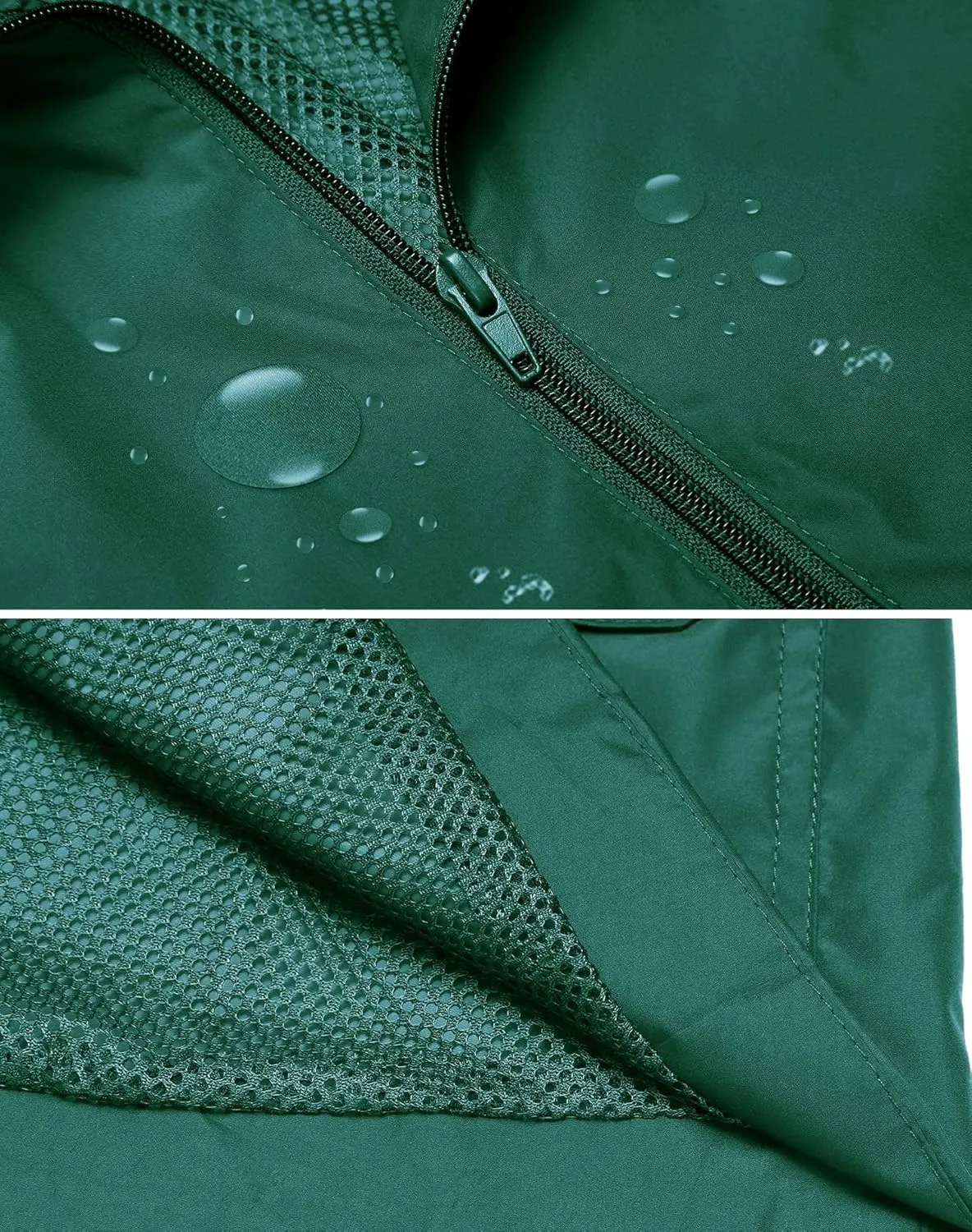 ZHENWEI Rain Jacket Women Waterproof with Lined Raincoat Outdoor Active Travel Hiking