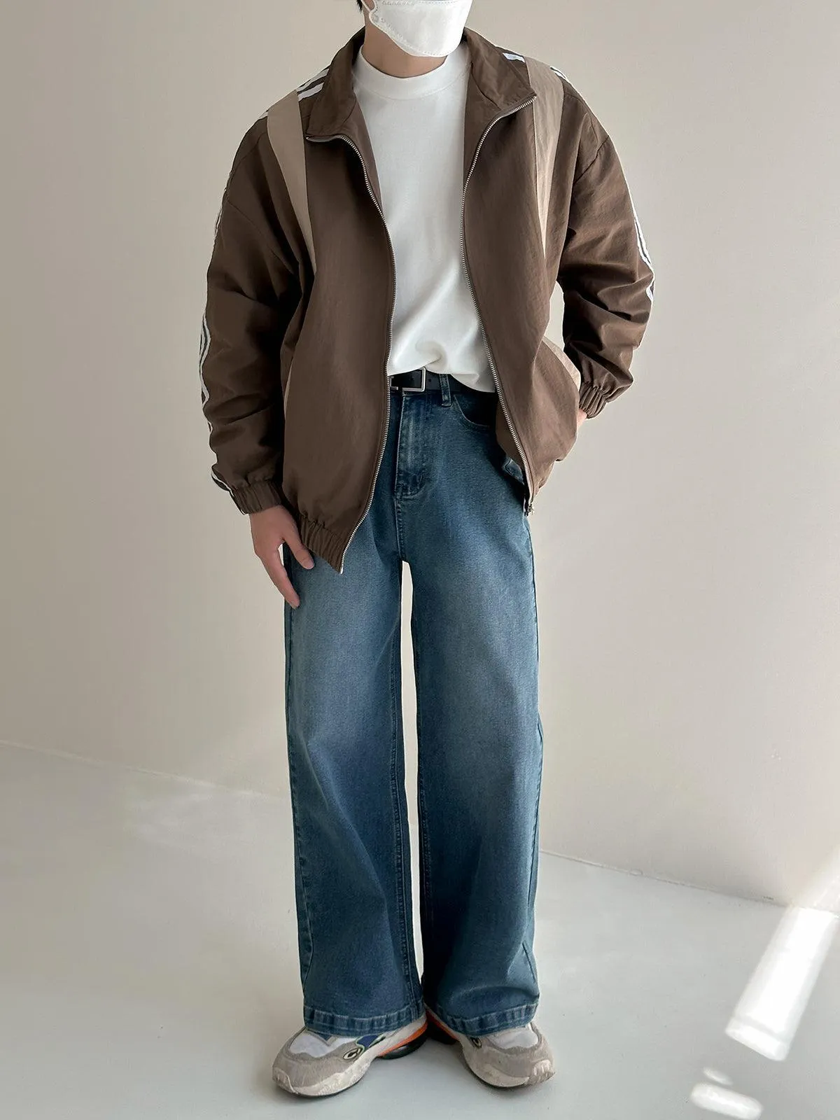 Zhou Color Contrast Stand Collar Sports Jacket